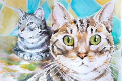 "Peter and Ray" portrait, cats.